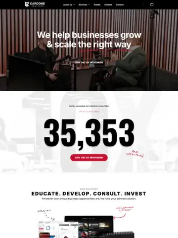 Top of the Grant Cardone - Cardone Ventures funnel
